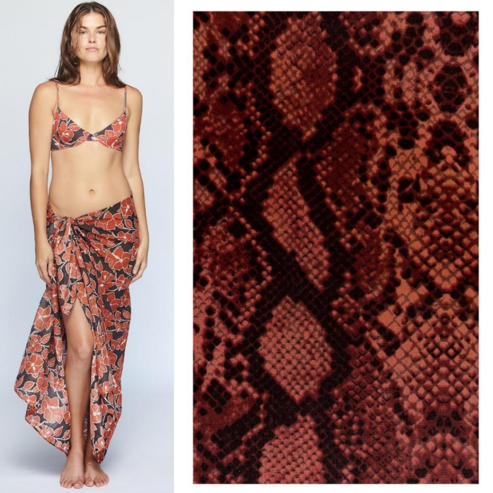 New acacia amber python kuau pareo sarong cover-up